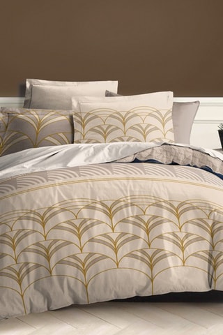 Parure copripiumino double face in cotone 57 fili/cm² - Beige