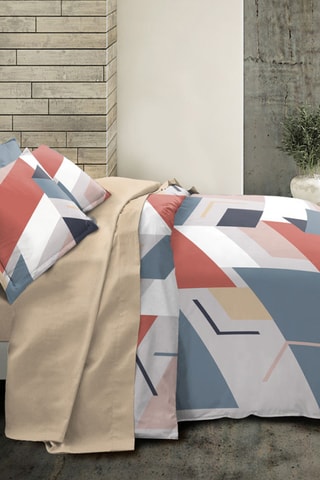 Parure copripiumino double face in cotone 57 fili/cm² - Rosso e blu