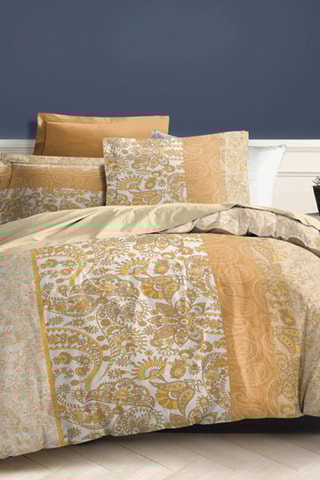 Parure lenzuola in cotone 57 fili/cm² - Giallo e beige