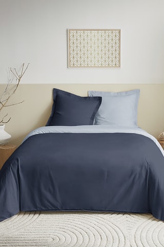 Katoenen Dubbelzijdige Overtrekset 57 Draad/cm² - Marineblauw en Hemelsblauw