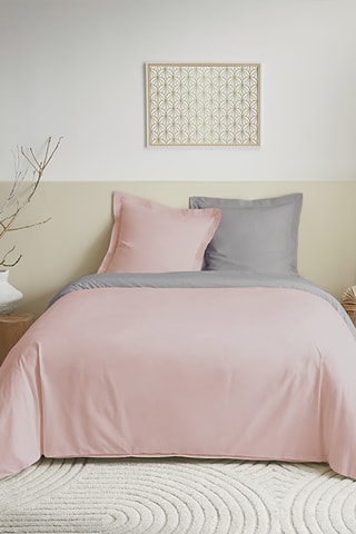 Katoenen Dubbelzijdige Overtrekset 57 Draad/cm² - Roze en Grijs