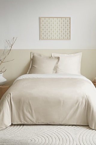 Katoenen Overtrekset 57 Draad/cm² - Linnenkleurig en Wit