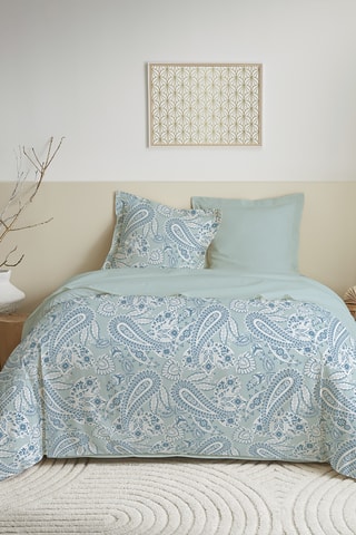 Parure copripiumino double face in cotone 57 fili/cm² - Blu