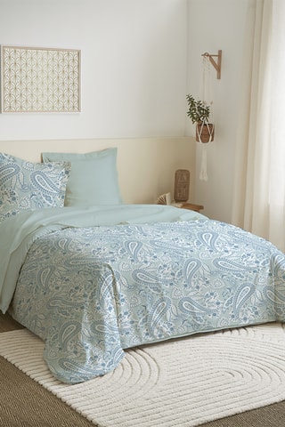 Parure copripiumino double face in cotone 57 fili/cm² - Blu