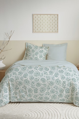 Parure copripiumino double face in cotone 57 fili/cm² - Blu