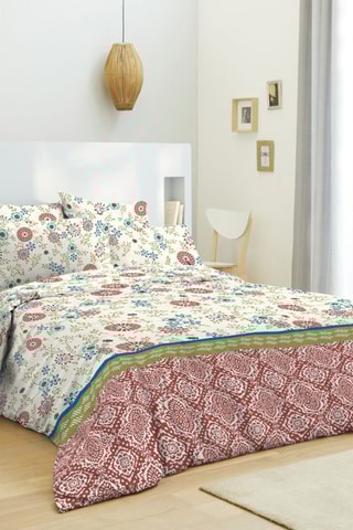 Parure letto double face in cotone 57 fili/cm² - Rosso