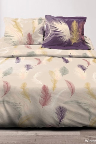 Parure letto in cotone 57 fili/cm² - Grigio e viola