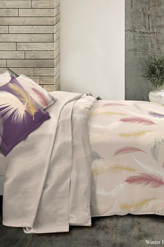 Parure letto in cotone 57 fili/cm² - Grigio e viola