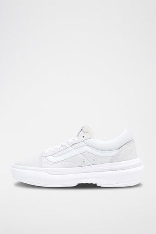 Baskets plateformes en cuir Old Skool Overt CC - Gris clair et blanc