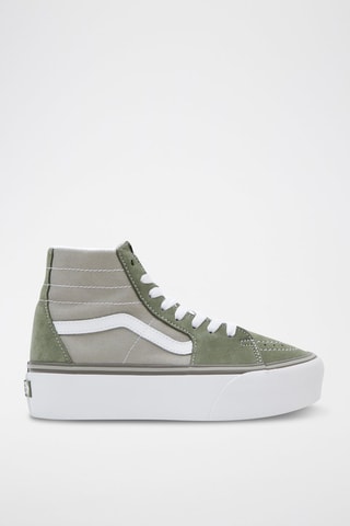 Baskets montantes plateformes en cuir SK8-Hi Tapered Stackform - Kaki