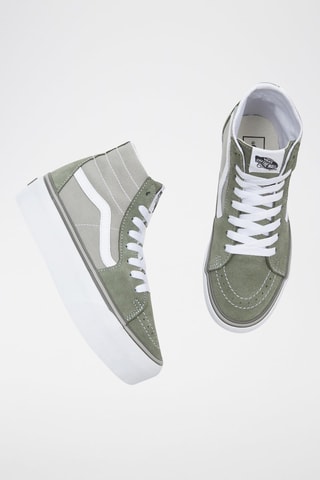 Baskets montantes plateformes en cuir SK8-Hi Tapered Stackform - Kaki