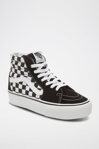 Baskets montantes plateformes en cuir SK8-Hi Platform 2.0 - Noir et blanc