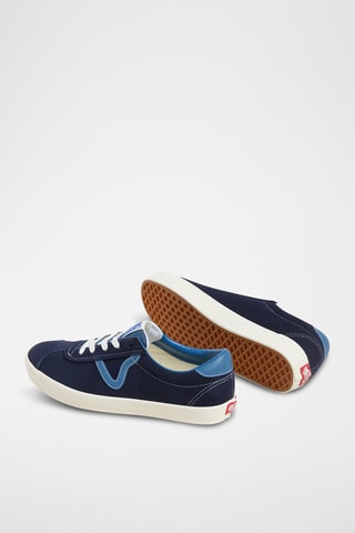 Baskets en nubuck Sport Low - Bleu marine