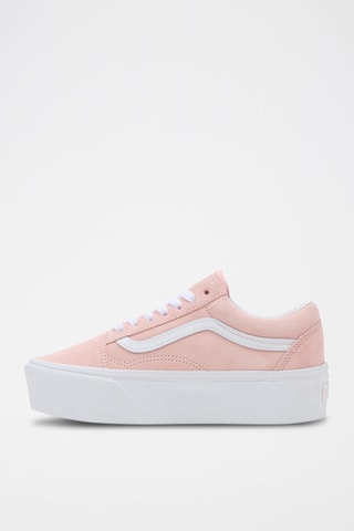 Baskets plateformes en cuir Old Skool Stackform - Rose