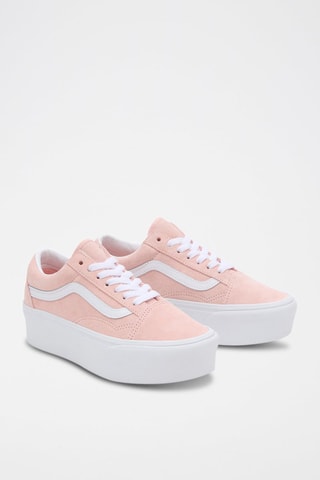 Baskets plateformes en cuir Old Skool Stackform - Rose