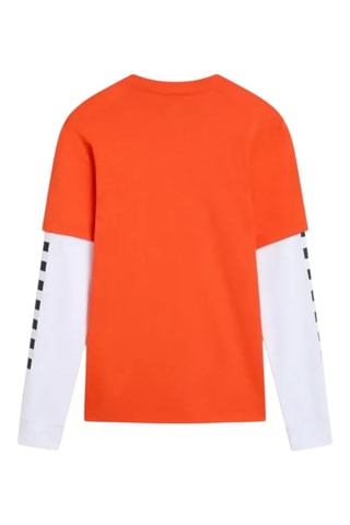 T-shirt trompe-l’œil Long Check Twofer - Orange