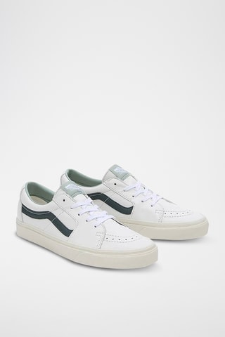 Baskets en cuir SK8-Low - Vert foncé et blanc