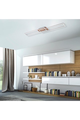 Ledplafondlamp Iven Houtimitatie