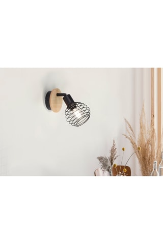 Wandlamp Zwart en Naturel