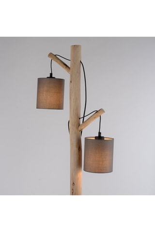 Houten Staanlamp Taupe en Naturel