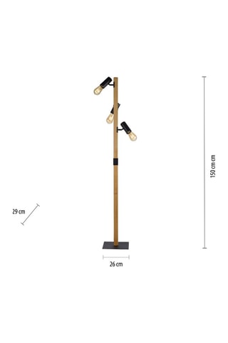 Staanlamp Pilon Zwart en Naturel