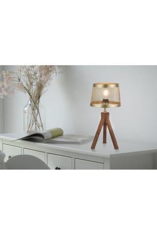Tafellamp Frederik Goudkleurig en Naturel