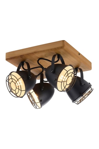 Plafondlamp Zwart en Naturel