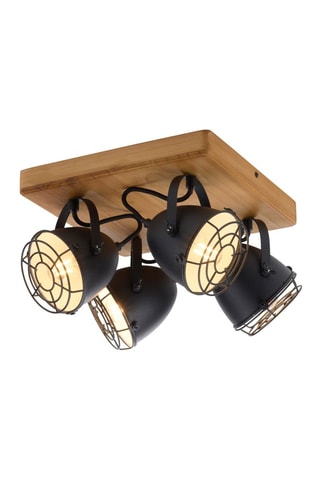 Plafondlamp Zwart en Naturel