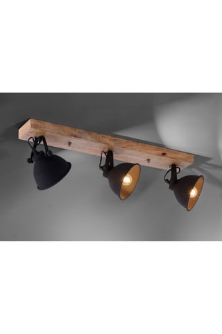 Mangohouten Plafondlamp Samia - Zwart