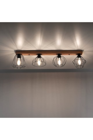 Plafondlamp Kaska - Houtimitatie