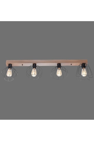 Plafondlamp Kaska - Houtimitatie