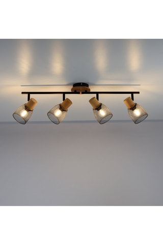 Plafondlamp Tamis - Zwart en Naturel