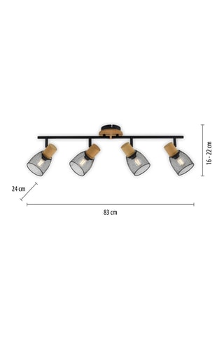 Plafondlamp Tamis - Zwart en Naturel