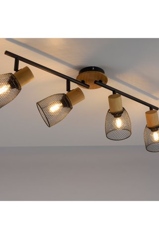 Plafondlamp Tamis - Zwart en Naturel