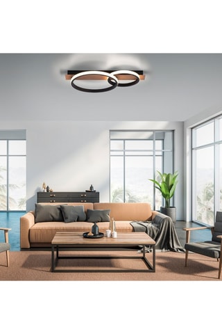 Ledplafondlamp Trooper Houtimitatie