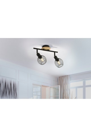 Plafondlamp Zwart en Naturel