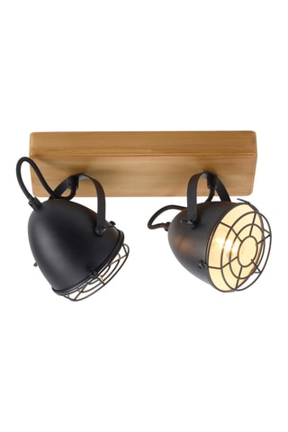 Plafondlamp Zwart en Naturel