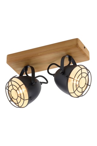 Plafondlamp Zwart en Naturel