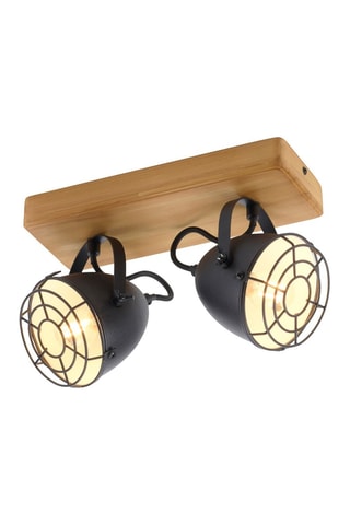 Plafondlamp Zwart en Naturel