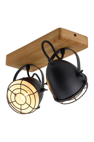 Plafondlamp Zwart en Naturel