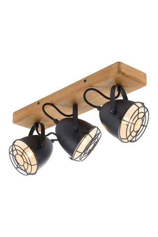 Plafondlamp Zwart en Naturel