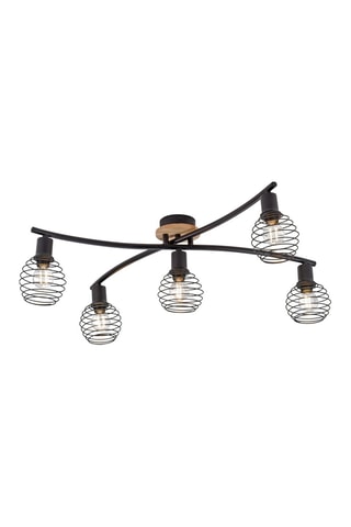 Plafondlamp Zwart en Naturel