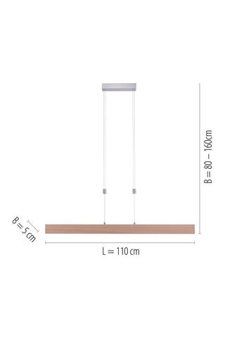 Ledhanglamp Amanda Houtimitatie