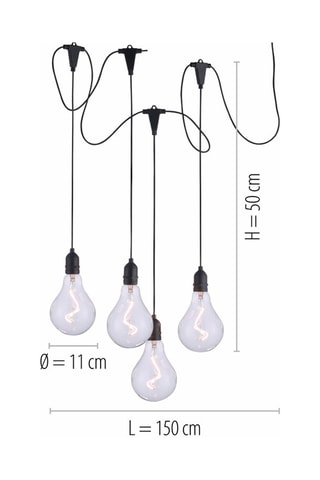 Ledhanglamp Enni Zwart