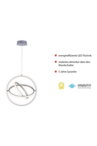 Ledhanglamp Jella Zilverkleurig