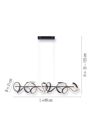 Ledkroonluchter Curls - Zwart