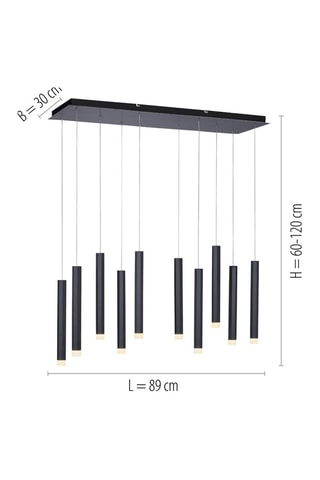 Ledkroonluchter Bruno - Zwart