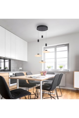 Ledkroonluchter Lautada - Zwart