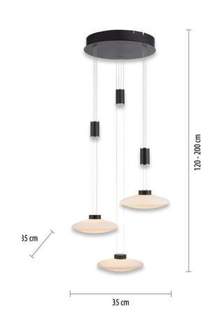 Ledkroonluchter Lautada - Zwart