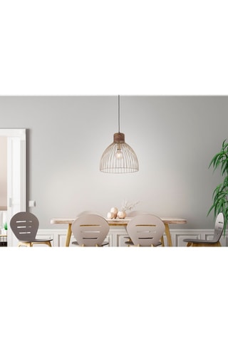 Mangohouten Hanglamp Goudkleurig en Naturel